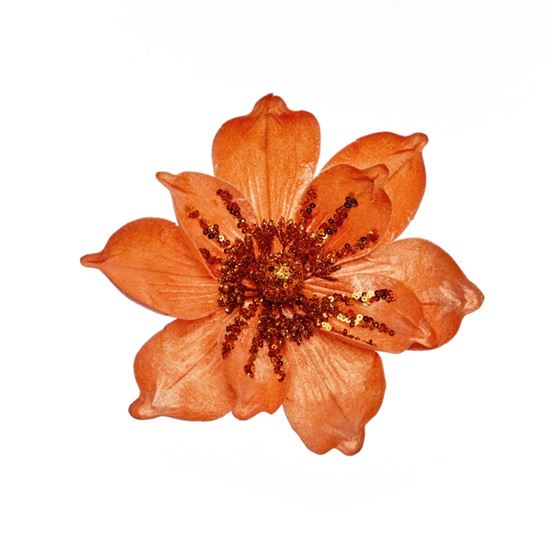 Premier-Orange-Velvet-Magnolia-Clip-On