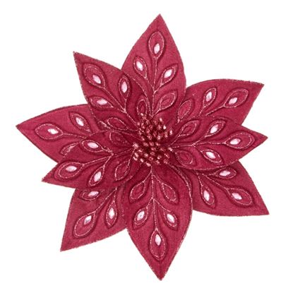 Premier-Plum-Berry-Peacock-Jewelled-Poinsettia-Clip-On