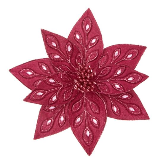 Premier-Plum-Berry-Peacock-Jewelled-Poinsettia-Clip-On