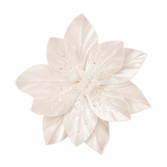 Premier-White-Poinsettia-Pearl-Finish-Clip-On