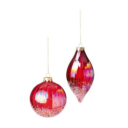 Premier-Plum-Textured-Swirl-Glass-Ball-Drop