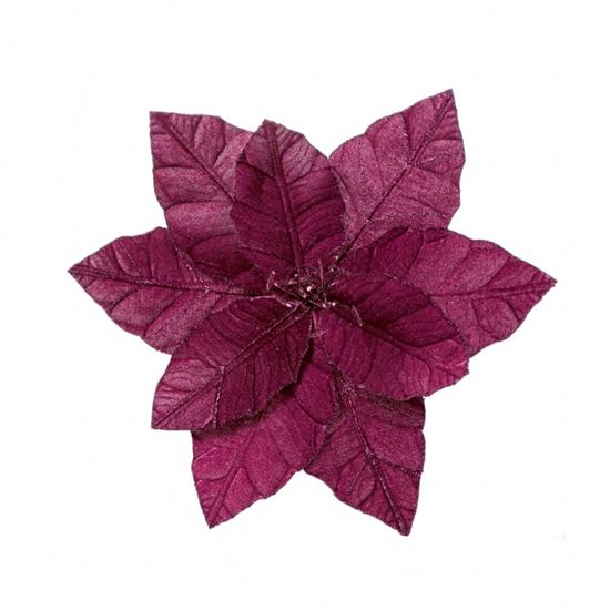 Premier-Plum-Velvet-Glitter-Flower-Clip-On