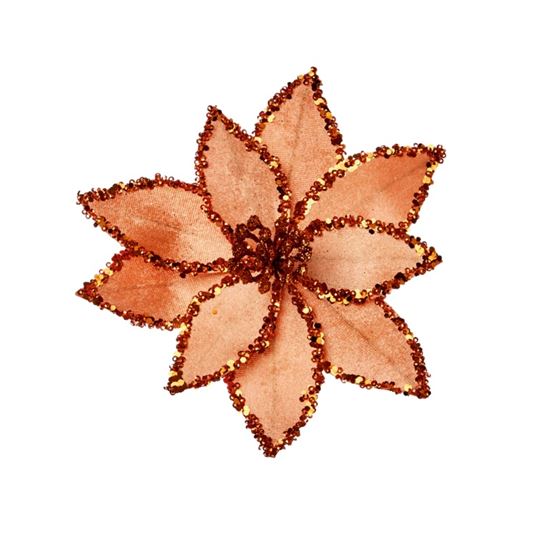 Premier-Orange-Beaded-Poinsettia-Clip-On