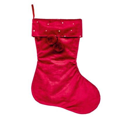 Premier-Burgundy-Velour-Star-Print-Stocking