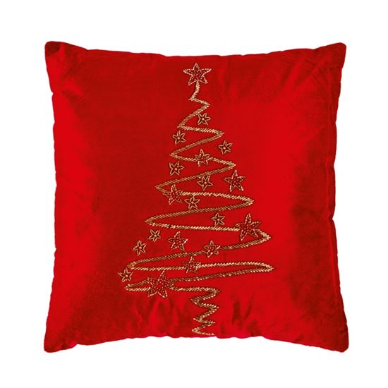 Premier-Red-Velvet-Cushion-With-Beaded-Tree
