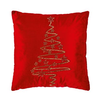 Premier-Red-Velvet-Cushion-With-Beaded-Tree
