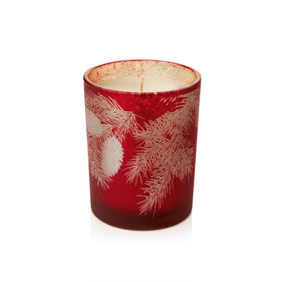 Premier-Glass-Scented-Red-Candle-Pine-Cone