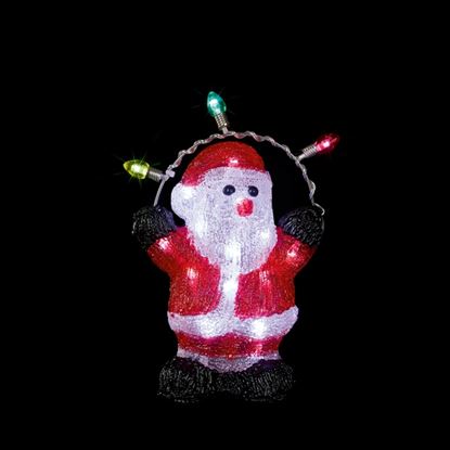 Premier-Battery-Operated-Acrylic-Santa-With-20-LEDs--Timer