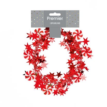 Premier-Red--White-Candy-Cane-Sweets-Tinsel-Garland