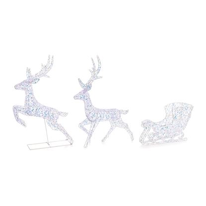 Premier-Iridescent-180-LED-Reindeers--Sleigh