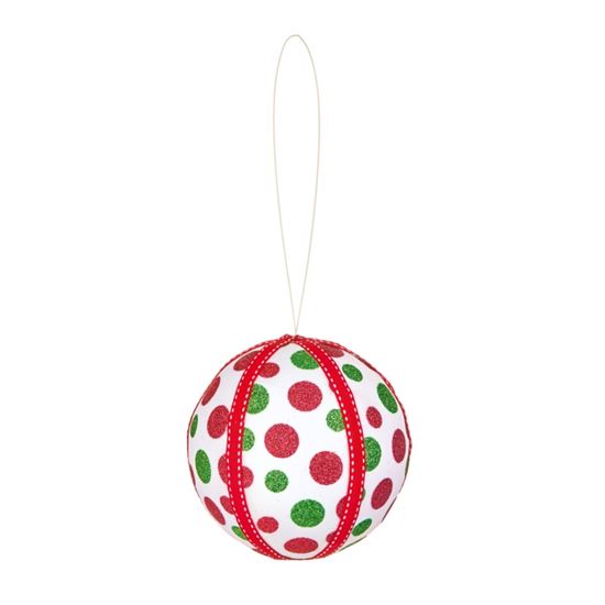 Premier-Red--Green-Glitter-Spot-Bauble