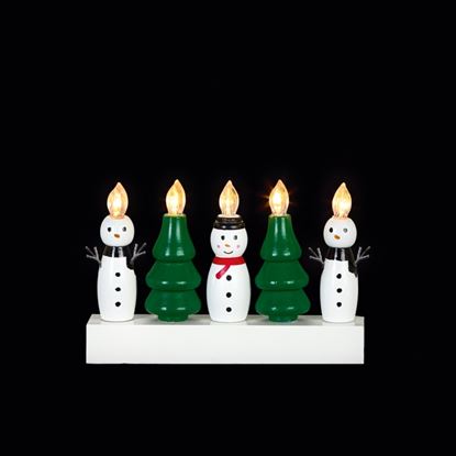 Premier-5-LED-Battery-Operated-Snowman--Trees-Candle-Bridge
