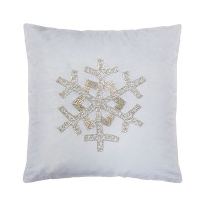 Premier-Silver-Velvet-Cushion-With-Beaded-Snowflake