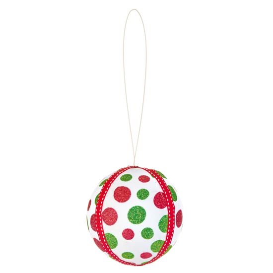Premier-Red--Green-Glitter-Spot-Bauble
