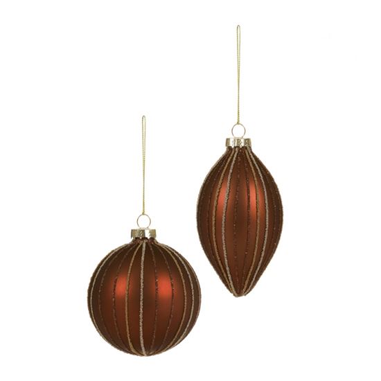 Premier-Matt-Brown-Gold-Stripe-Glass-Ball-or-Drop