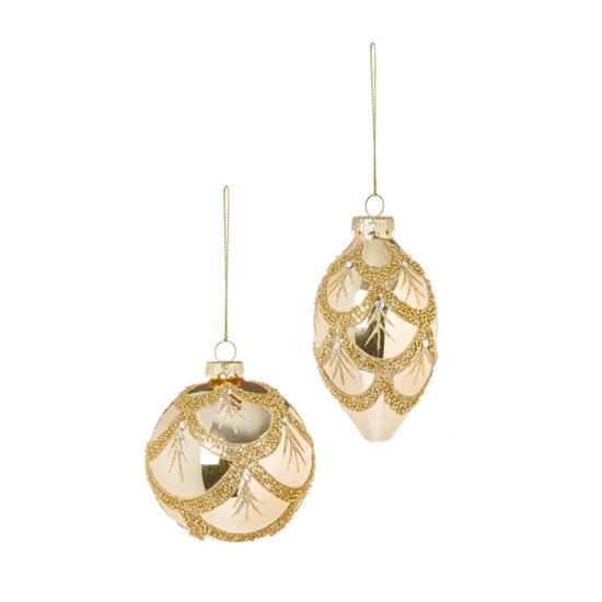 Premier-Champagne-Gold-Scallop-Glass-Ball-or-Drop