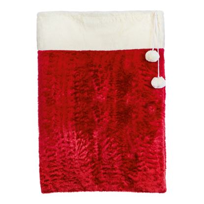 Premier-Red-Sack-With-White-Faux-Fur-Trim--Pom-Poms