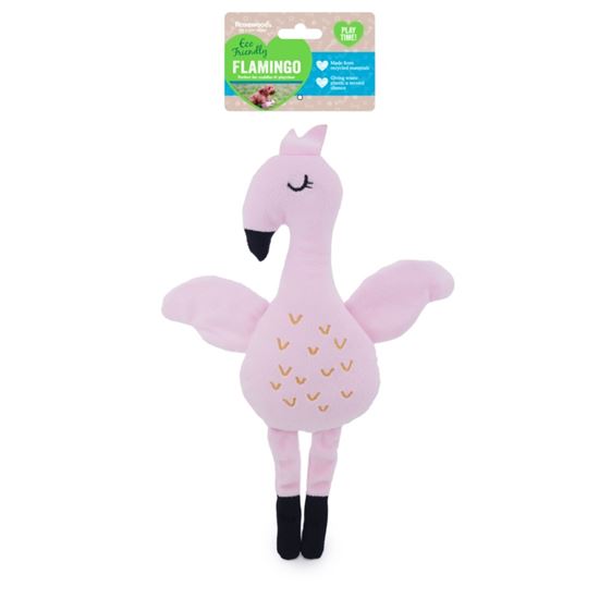 ROSEWOOD-Eco-Friendly-Flamingo-Dog-Toy
