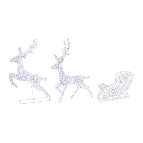 Premier-Iridescent-180-LED-Reindeers--Sleigh