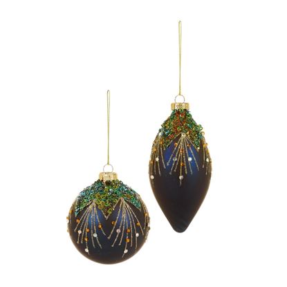 Premier-Matt-Multi-Bead-Decorated-Fan-Glass-Ball-Drop