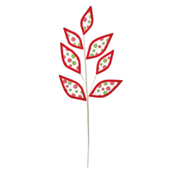 Premier-Red--Green-Glitter-Spot-Leaf-Stem