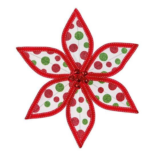 Premier-Red--Green-Glitter-Spot-Poinsettia-Clip-On