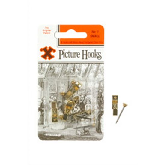 x-original-patent-steel-picture-hooks---brass-plated-blister-pack