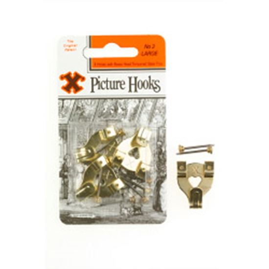 x-original-patent-steel-picture-hooks---brass-plated-blister-pack