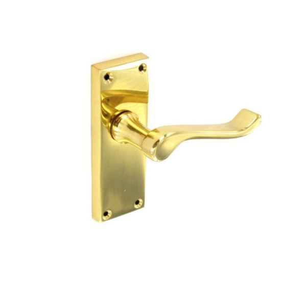 securit-scroll-brass-latch-handles-pair