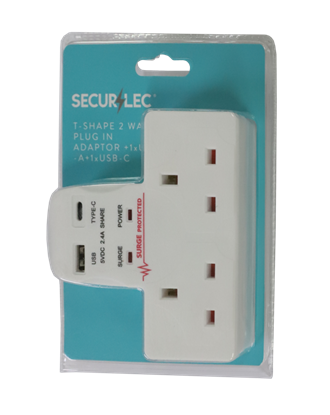 securlec-t-shape-2-way-plug-in-adaptor-1-x-usb-a-1-x-usb-c