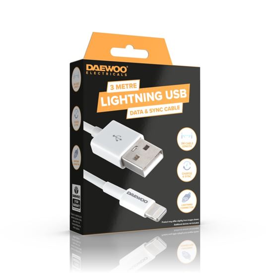 daewoo-3m-usb-a-to-8-pin-lightning-cable