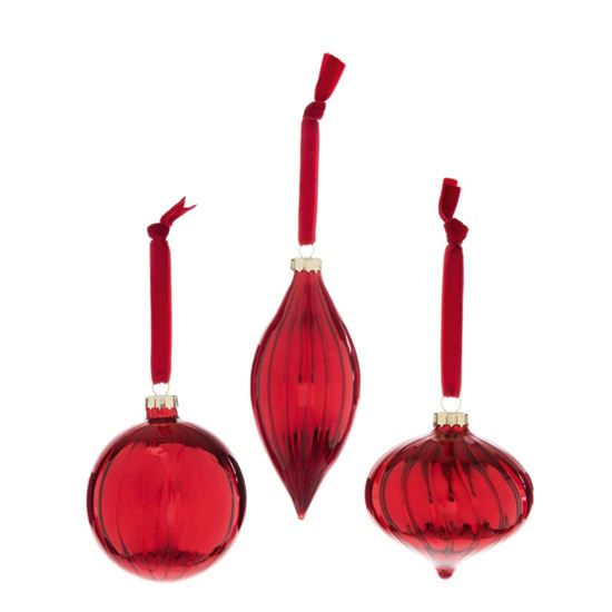 premier-red-ribbed-glass-bauble