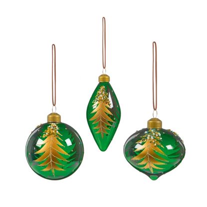 premier-matt-dark-green-tree-design-bauble
