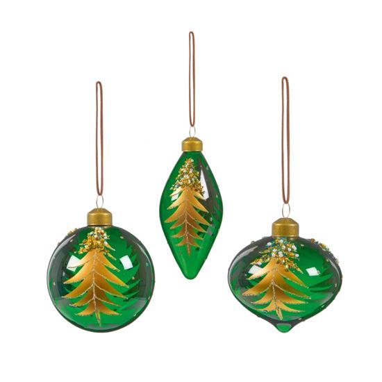 premier-matt-dark-green-tree-design-bauble