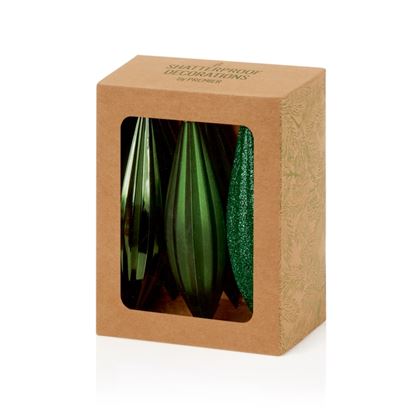 premier-6-piece-dark-green-drop-bauble