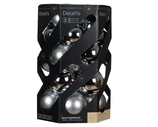 kaemingk-baubles-polystyrene-silver-pack-30