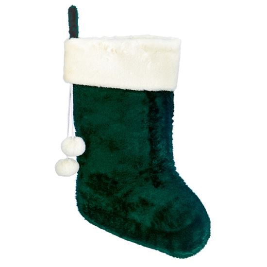 premier-green-stocking-with-faux-fur-trim--pom-poms