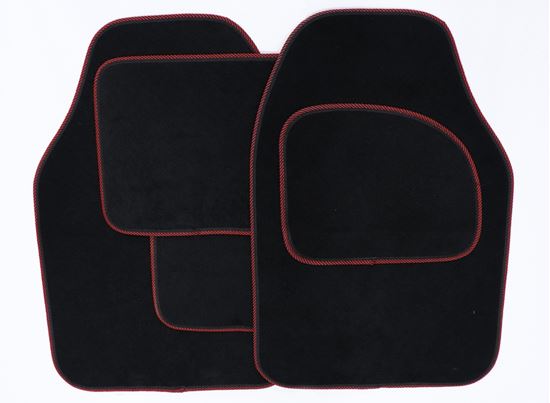 streetwize-velour-carpet-mat-set-with-coloured-binding---4-piece