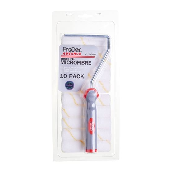 prodec-short-pile-microfibre-roller--frame-10-pack