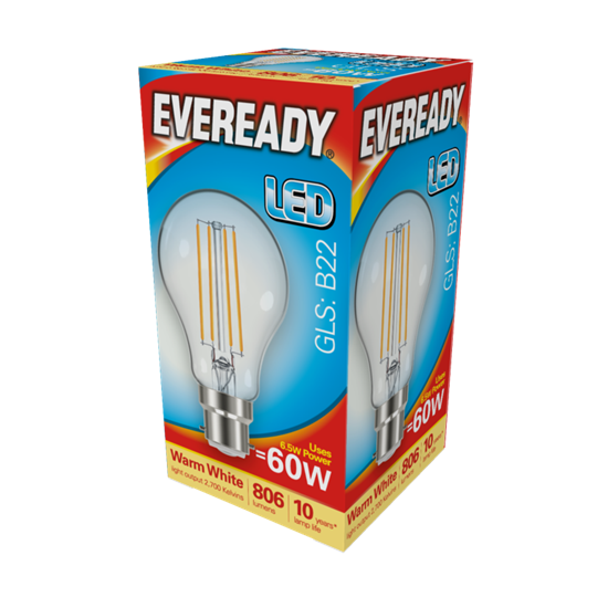eveready-led-filament-gls-b22-806lm-bc