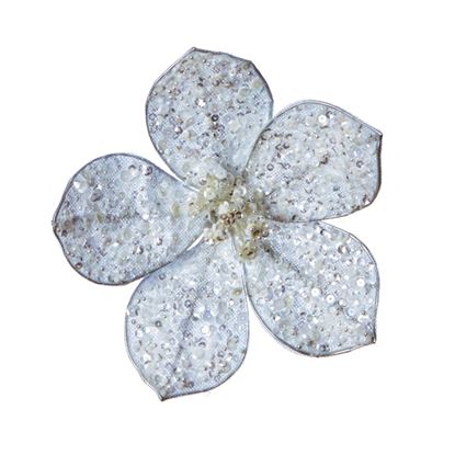 premier-silver-glitter-flower-with-clip
