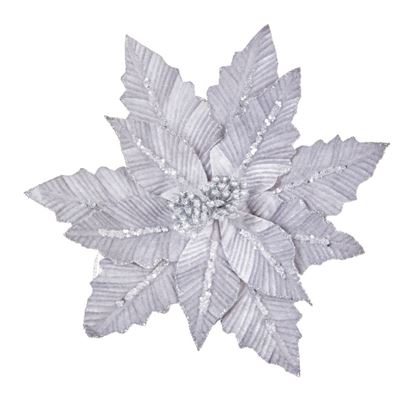 premier-silver-velvet-poinsettia-clip-on