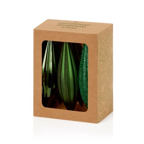 premier-6-piece-dark-green-drop-bauble