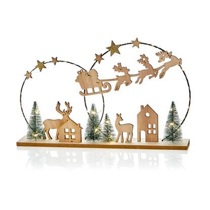 premier-battery-operated-lit-metal-ring-xmas-scene