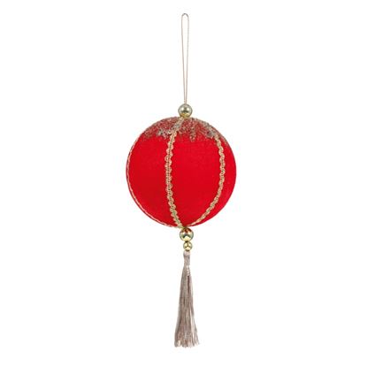 premier-red-velvet-ball-with-gold-tassel